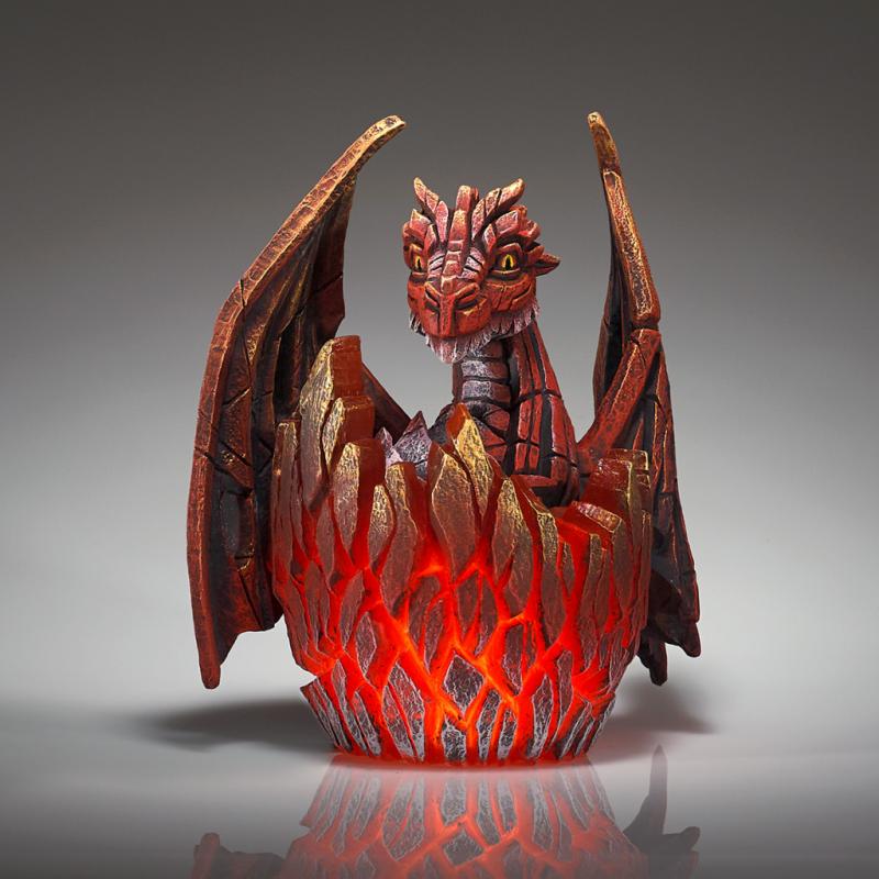 Illuminated Dragon Egg Sculpture - Red